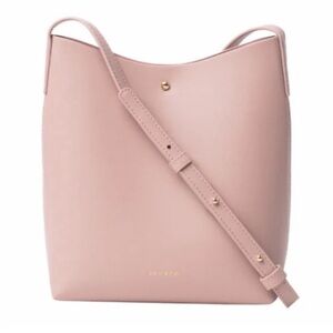 Anthropology Samara Vegan Leather Medium Shoulder Bag Crossbody Peony Pink